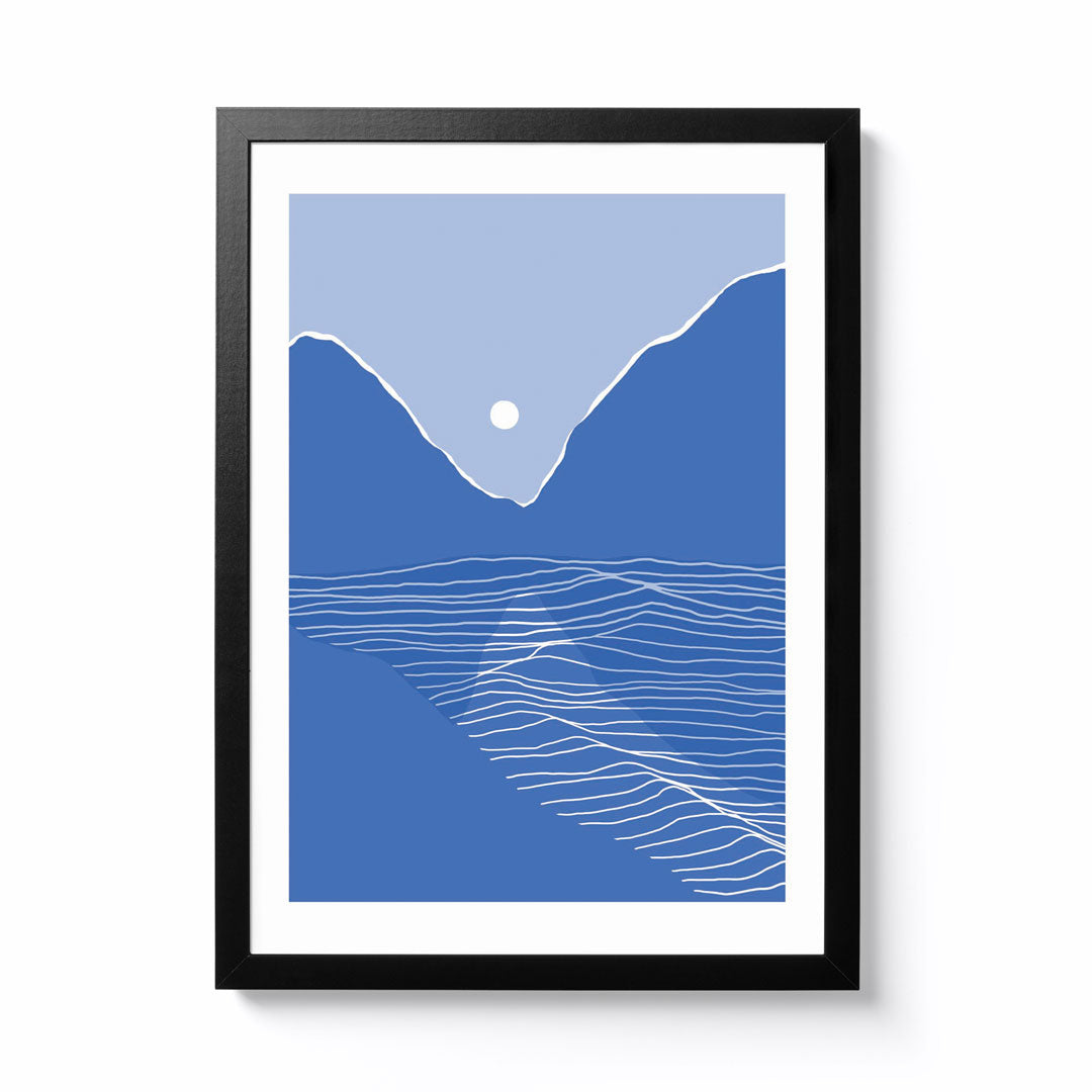 Hannah Parkes A3 Blue Waves Framed Print