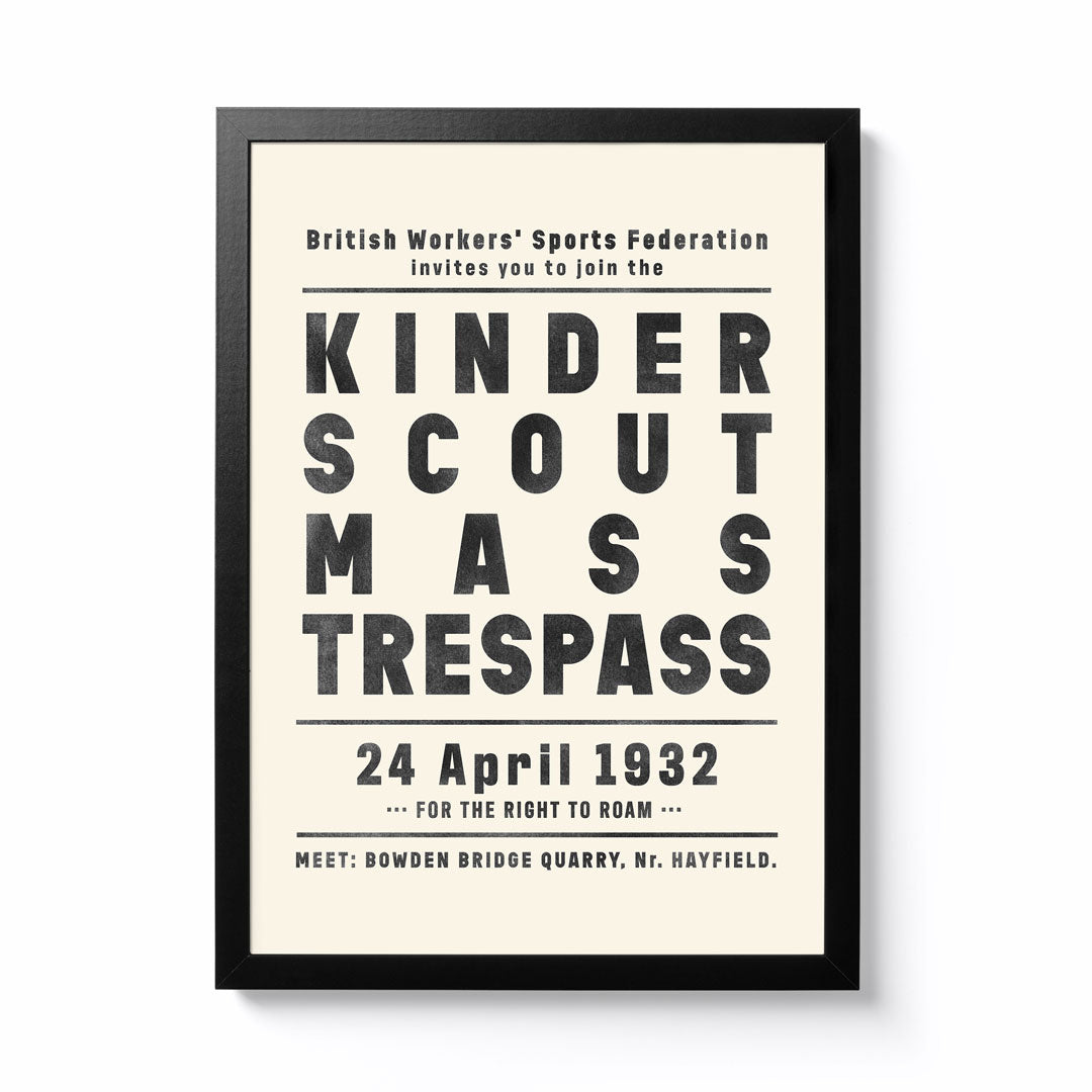 National Park Print Shop A4 Kinder Scout Mass Trespass Framed Print