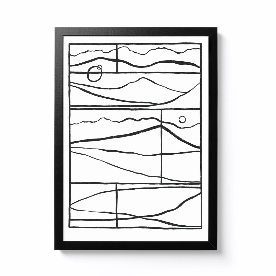Lizzi Mann Linear Landscape A3 Framed Print