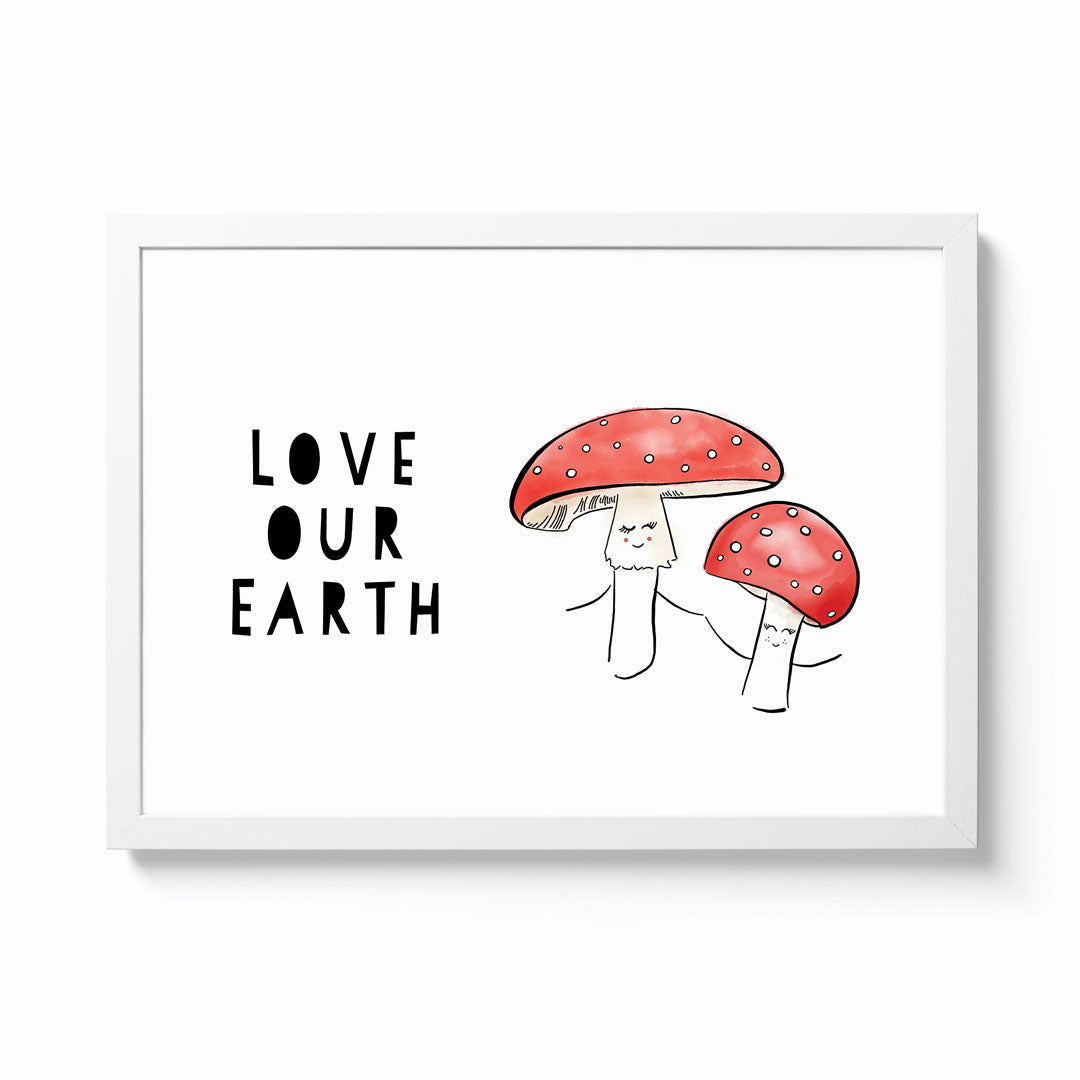Wild Cherry Design A4 Love Our Earth Framed Print
