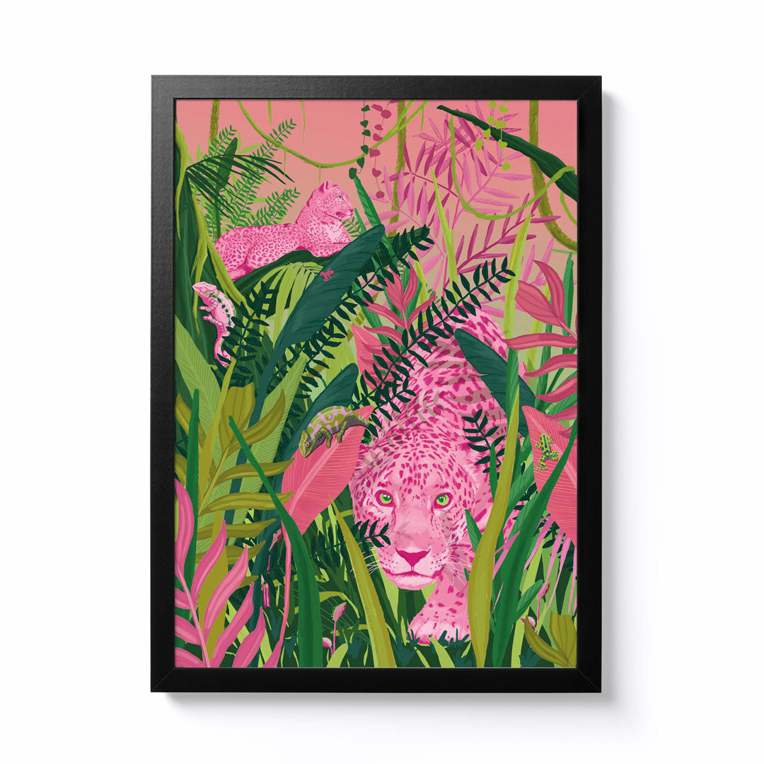 Mary Flora Hart A3 Pink Panther Framed Print