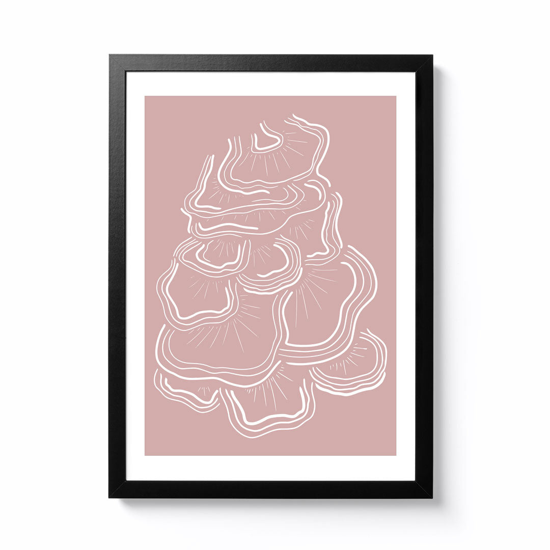 Lauren Riley A4 Fungi Pink Framed Print