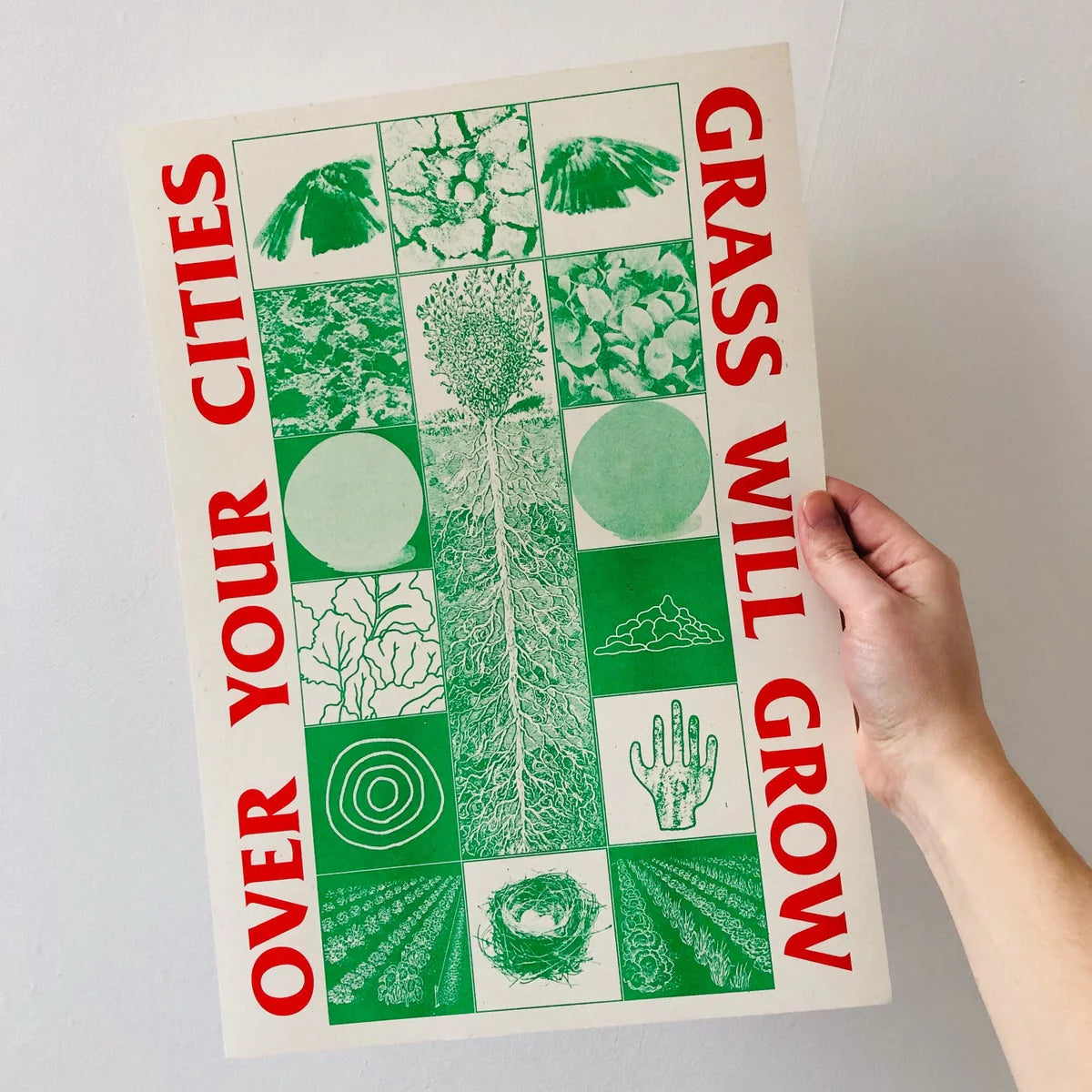 Black Lodge Press Over Your Cities Grass Will Grow A3 Framed Riso Print