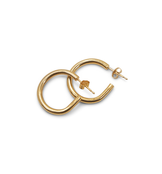 Mollie Paling Small Lung Hoop Earrings, Gold