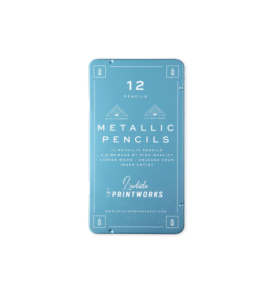 PrintWorks Metallic Colouring Pencils, Set of 12