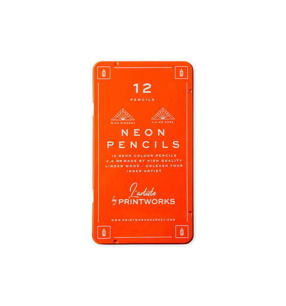 PrintWorks Neon Colouring Pencils, Set of 12