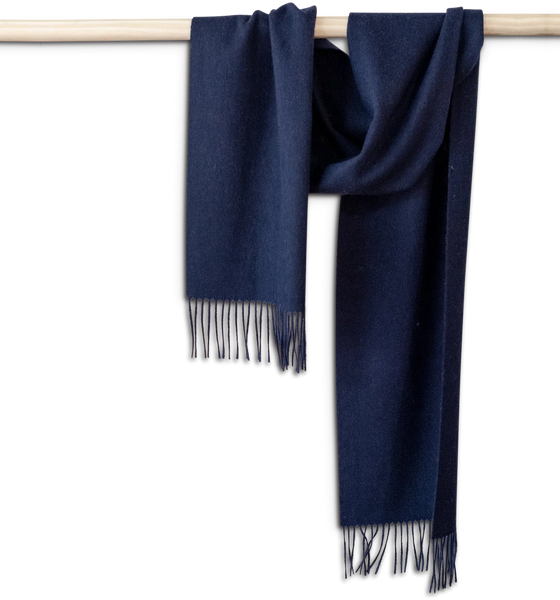 The Tartan Blanket Co. Lambswool Scarf, Navy Blue