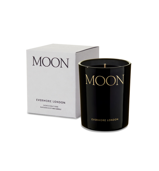 Evermore London Moon Scented Candle, Smoke & Night Rose