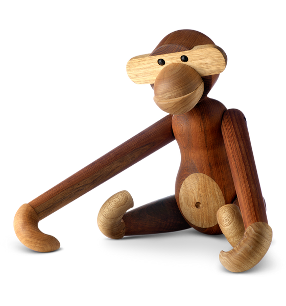 Kay Bojesen Large Wooden Monkey, Teak & Limba