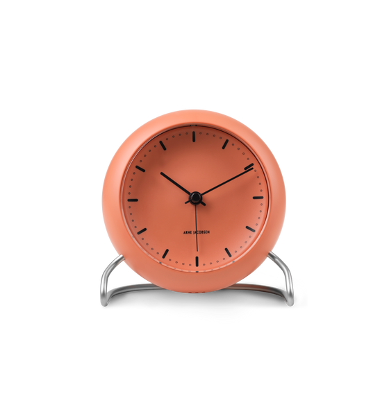 Arne Jacobson City Hall Table Clock, Pale Orange