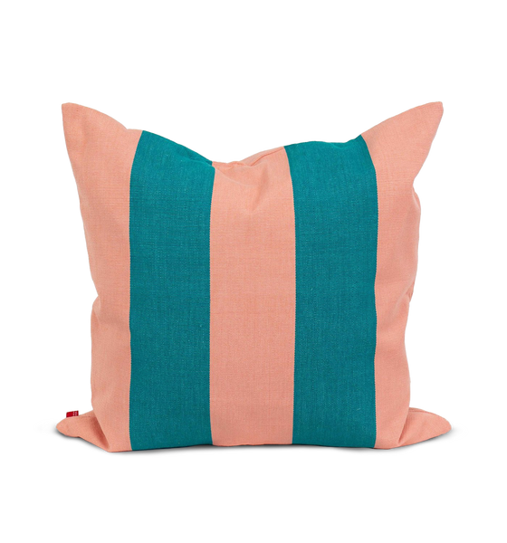 Afroart Fifi Striped Cotton Cushion, Pink & Turquoise