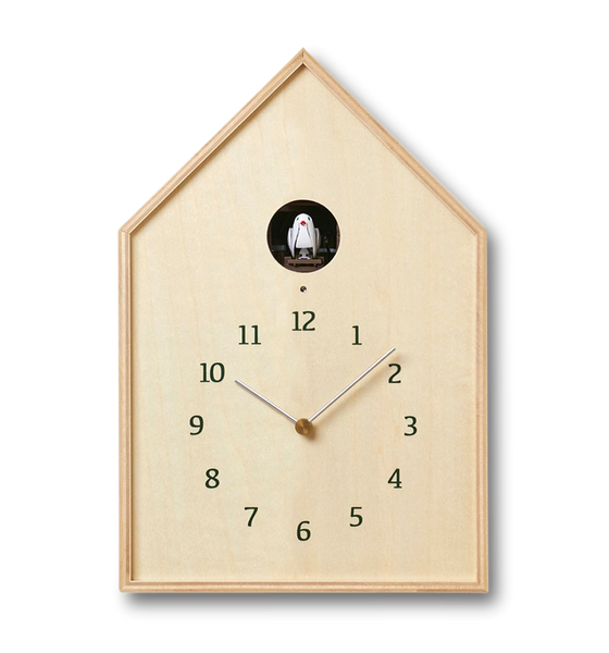Lemnos Birdhouse Cuckoo Clock, Natural Wood