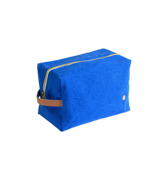 La Cerise Sur Le Gateau Large Cotton Wash Bag, Bleu Mecano