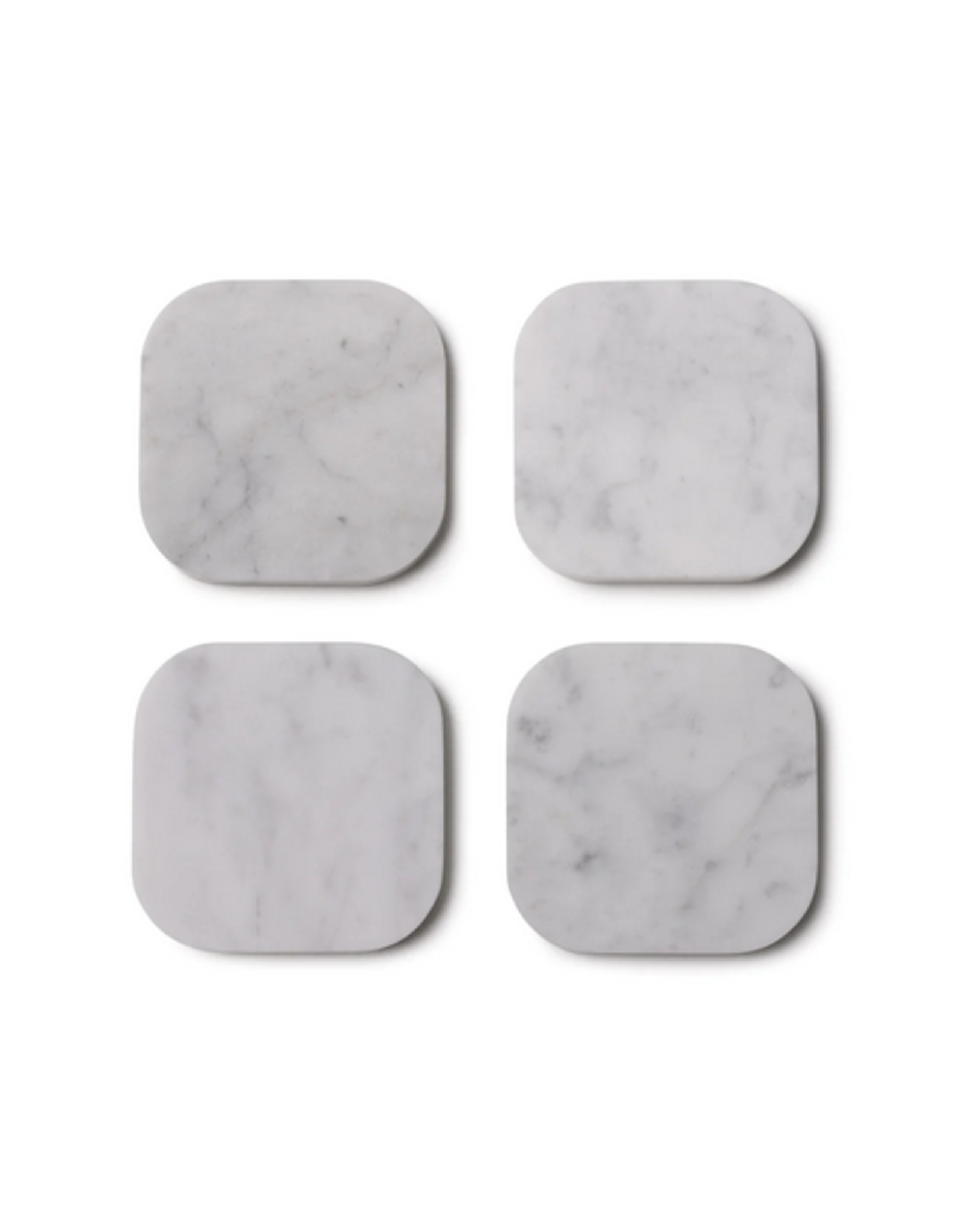 Mooisa Set of 4 White Marble Organic Coasters