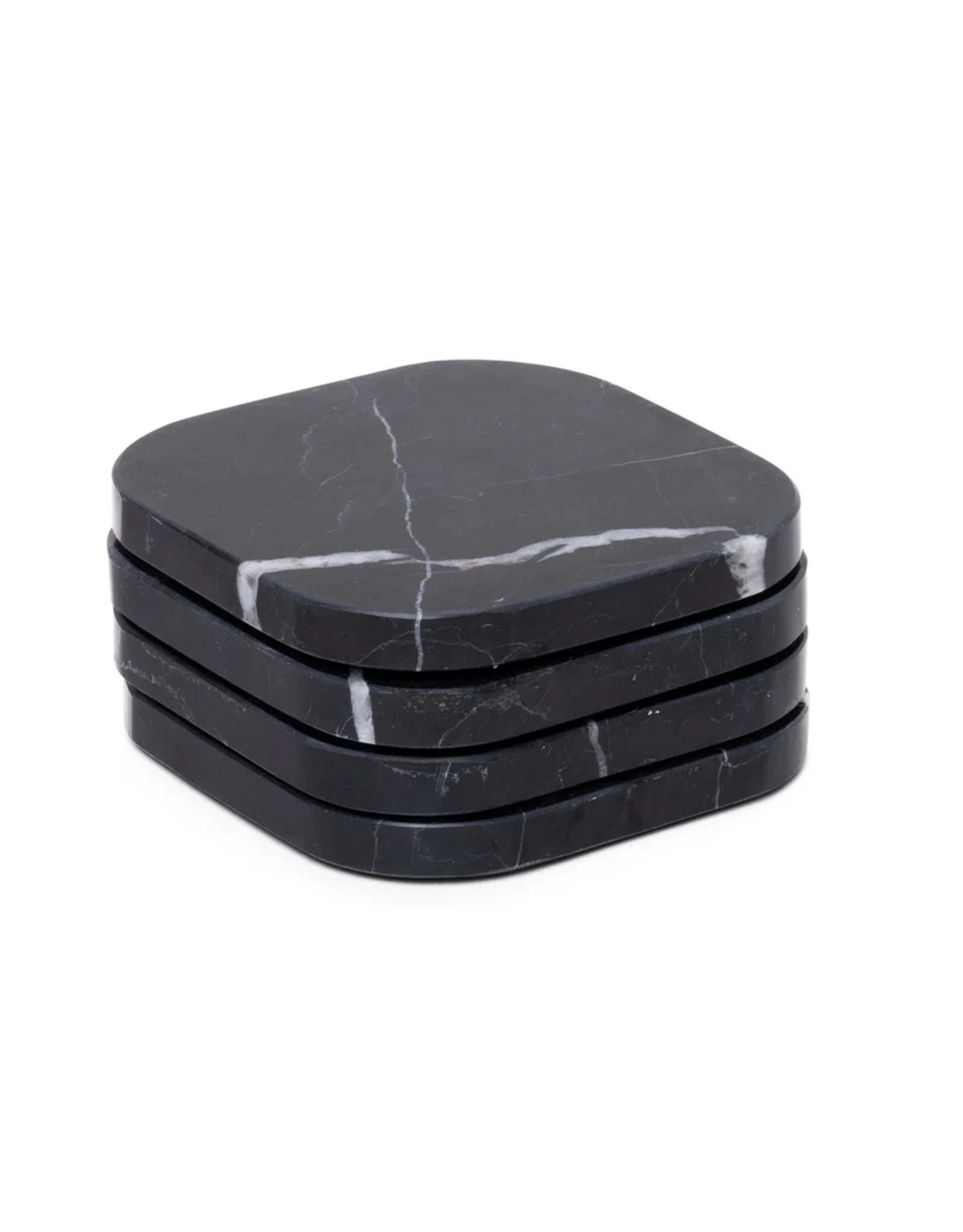 Mooisa Set of 4 Black Marble Organic Coasters