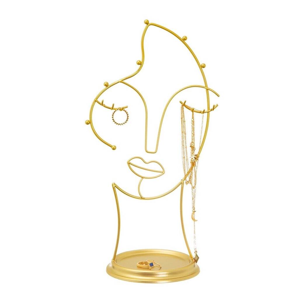 Sass & Belle  Gold Abstract Face Jewellery Stand