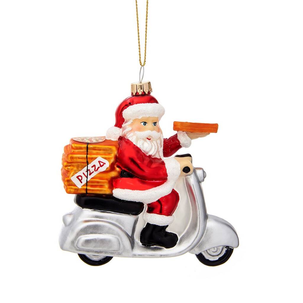 Sass & Belle  Pizza Delivery Santa Shaped Bauble