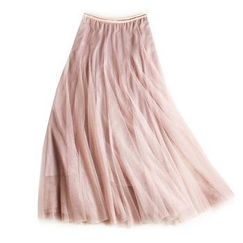 Last True Angel Soft Pink with Gold Stripe Waistband Tulle Layer Skirt 