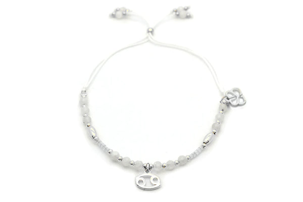 Boho Betty Silver Cancer Zodiac Gemstone Bracelet