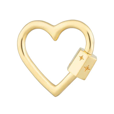Scream Pretty  Gold Plated Heart Carabiner Charm Lock 
