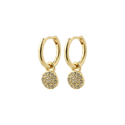 Pilgrim Gold Plated Recycled Crystal Chayenne Hoop Earrings 