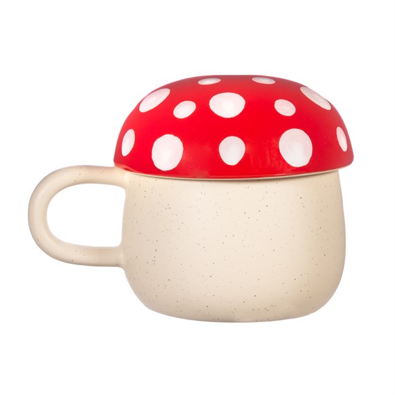 Sass & Belle  320ml Red Mushroom Mug with Lid