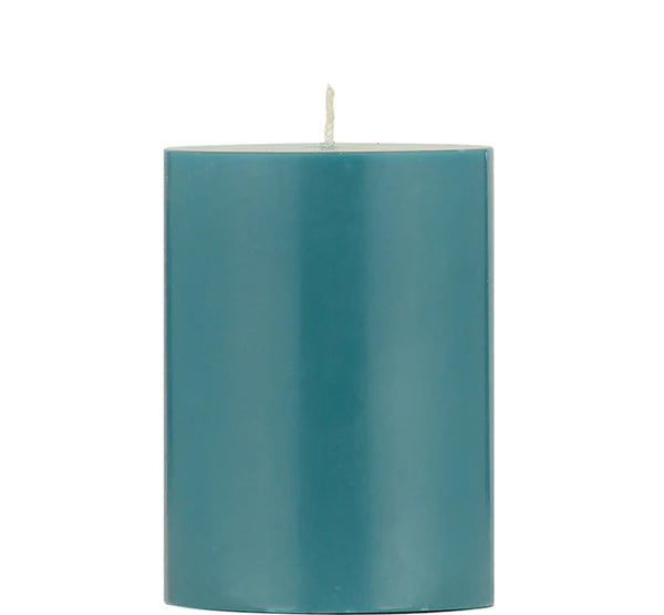 British Colour Standard 10cm Petrol Blue Eco Pillar Candle