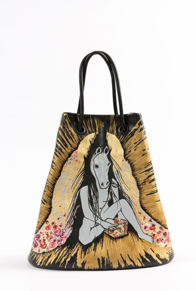 GINA McQUEN Hand-Painted Leather Bag | Lola Spiritual Being