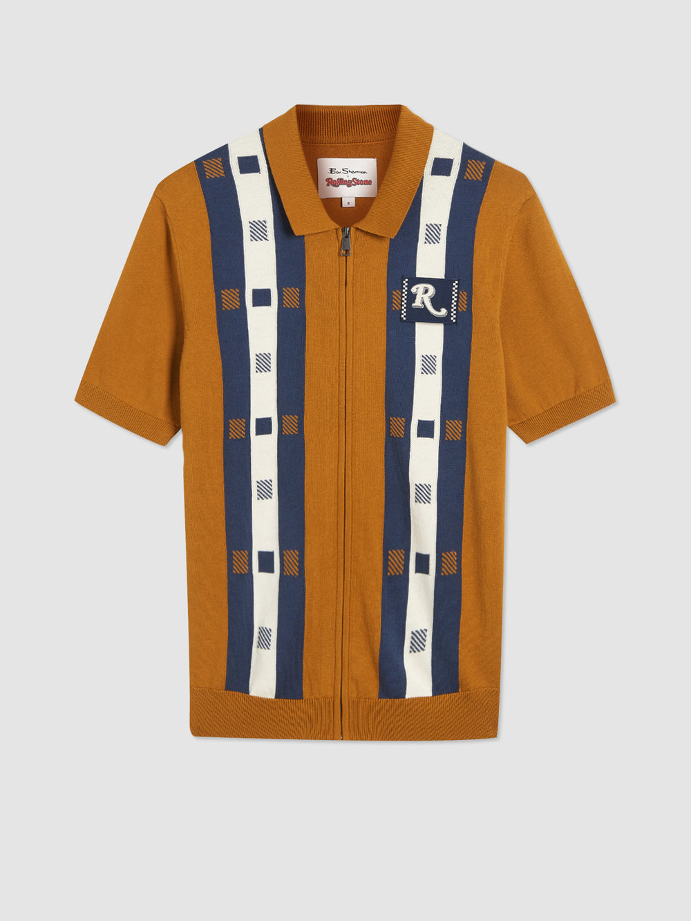 Ben Sherman Rolling Stone Chequerboard Knitted Polo