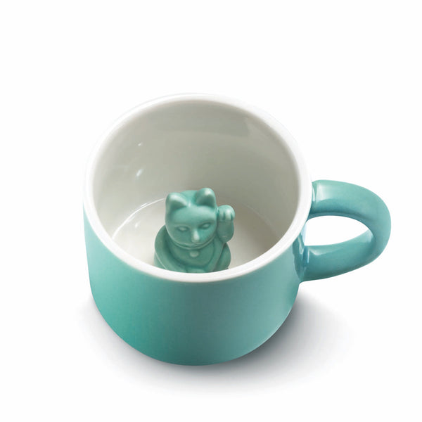 Donkey Products Maneki Neko Turquoise Animal Mug
