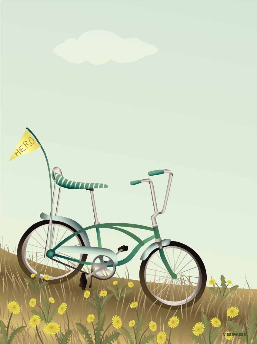 ViSSEVASSE Poster 30x40 - Bike With A Flag - Vissevasse