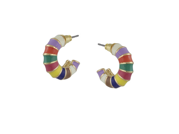 Big Metal Multi Coloured Hoops - Claire
