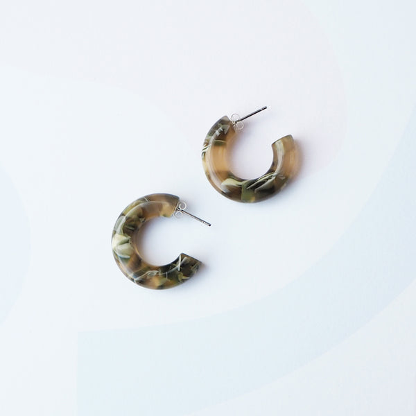 Custom Made Laurel Round Hoop Earrings - Camouflage