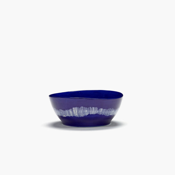 Serax Large Bowl - Dark Blue and White Stripes