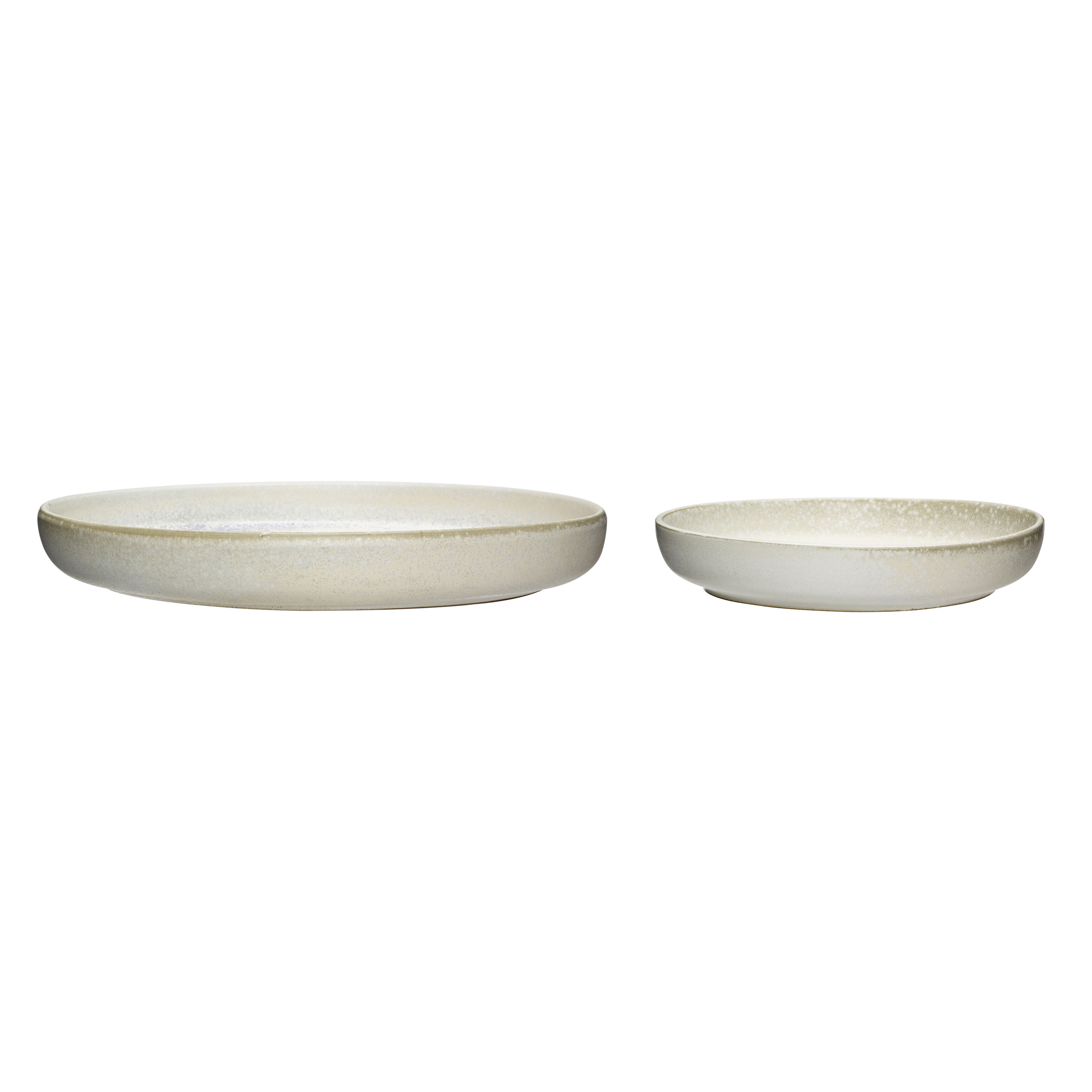 Hubsch Set of 2 Clay Plates in Off White