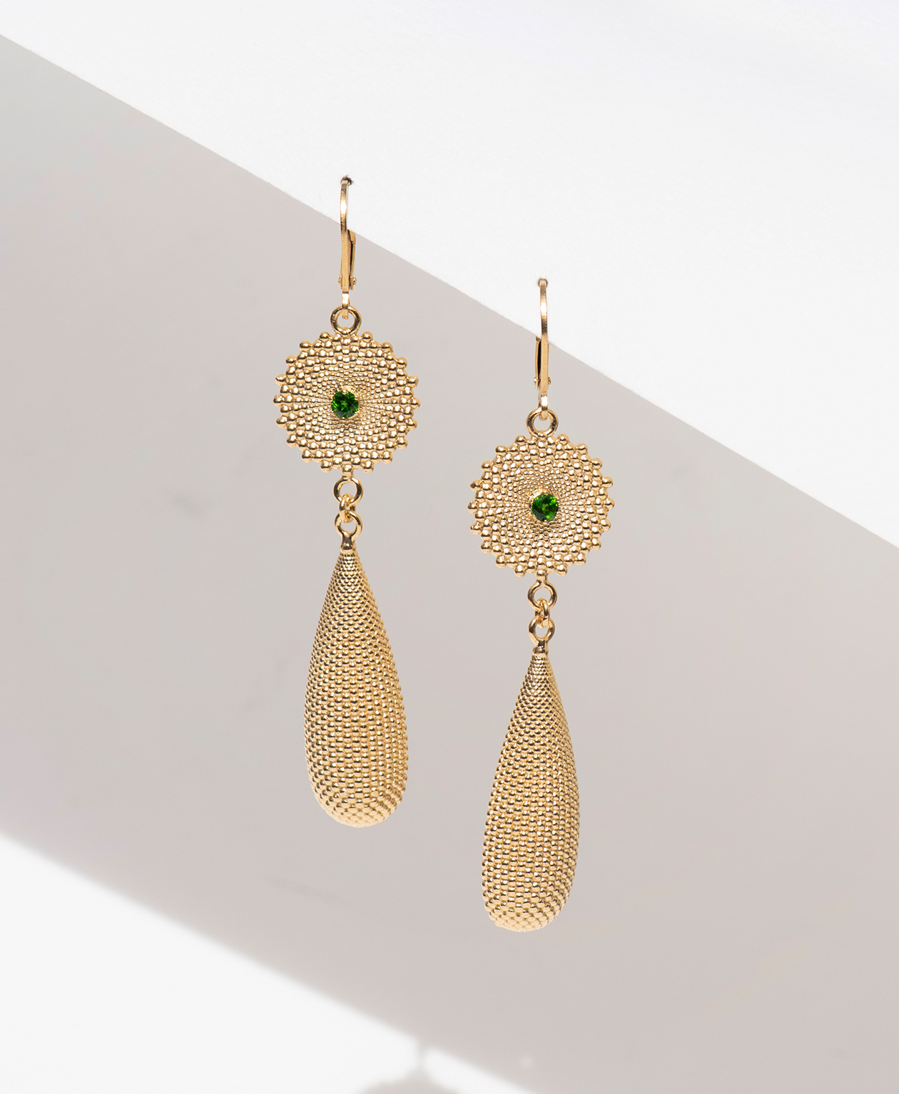 Zoe and Morgan  Sunshine Gold Chrome Diopside Earrings