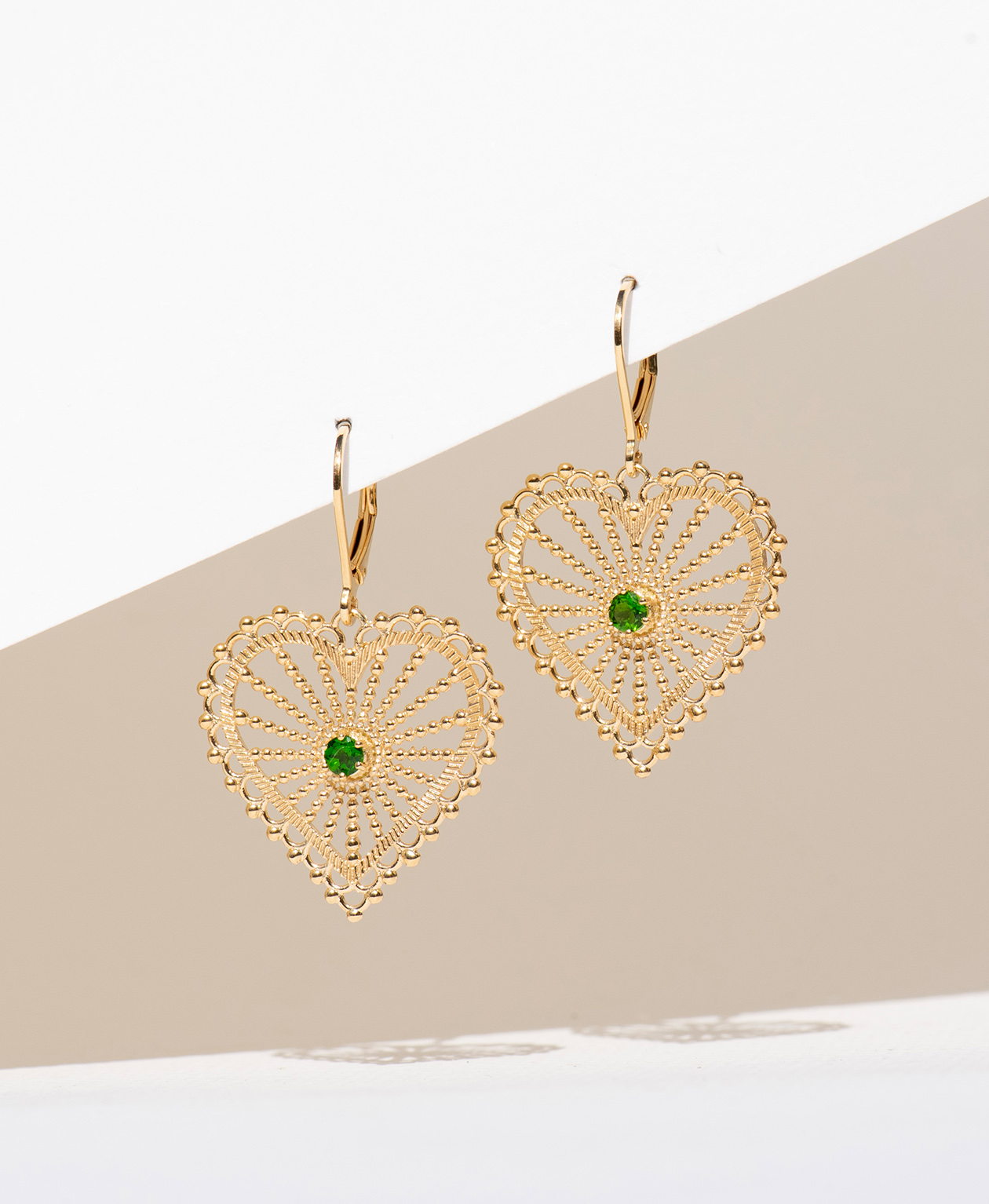 Zoe and Morgan  Amor Gold Chrome Diopside Earrings