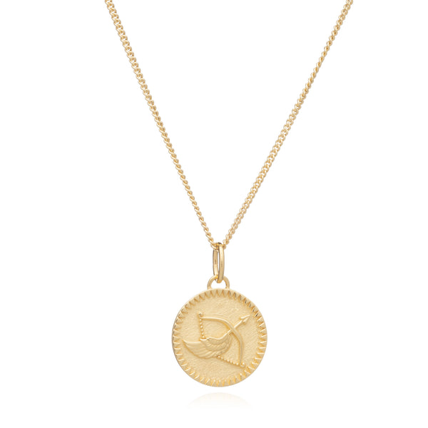 Rachel Jackson London  Zodiac Art Coin Necklace - Gold