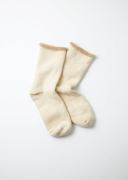 RoToTo Ivory/Beige Double Face Cozy Sleeping Socks