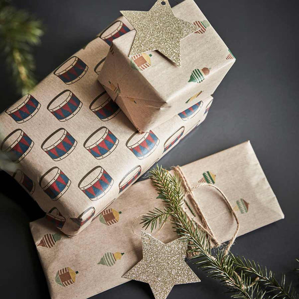 House Doctor - Papier cadeau de Noël en kraft, voiture rouge et sapin –  Atelier Kumo