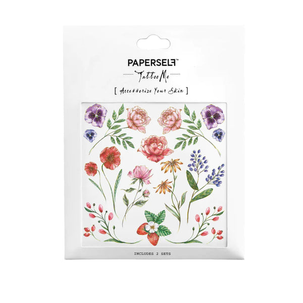 Paperself  Temporary Tattoos Flowers And Berries