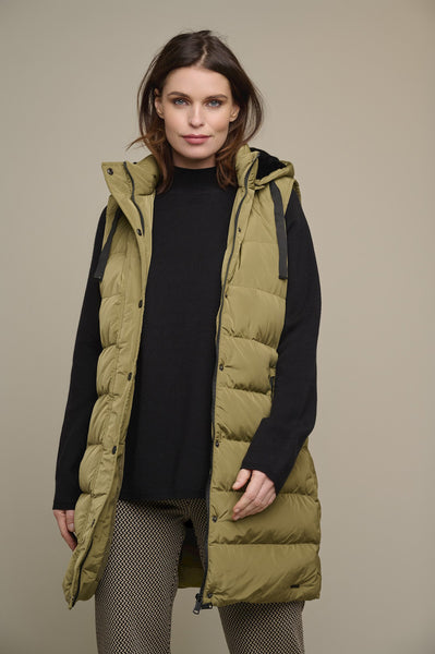 Rino and Pelle Jacy Padded Waistcoat With Faux Fur And Detachable Hood - Ivy