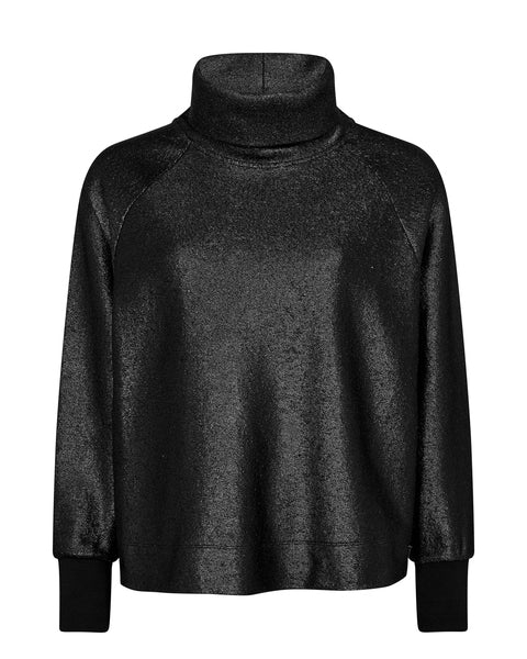 Mos Mosh Hunt Foil Roll Neck Sweatshirt - Black