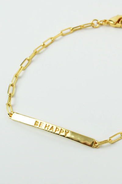 My Doris Be Happy Bar Bracelet Gold