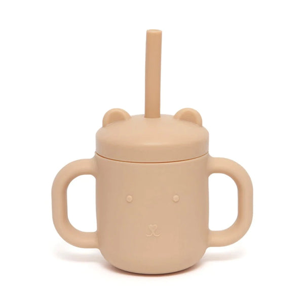Petit Monkey Silicone Straw Cup With Handles Honey