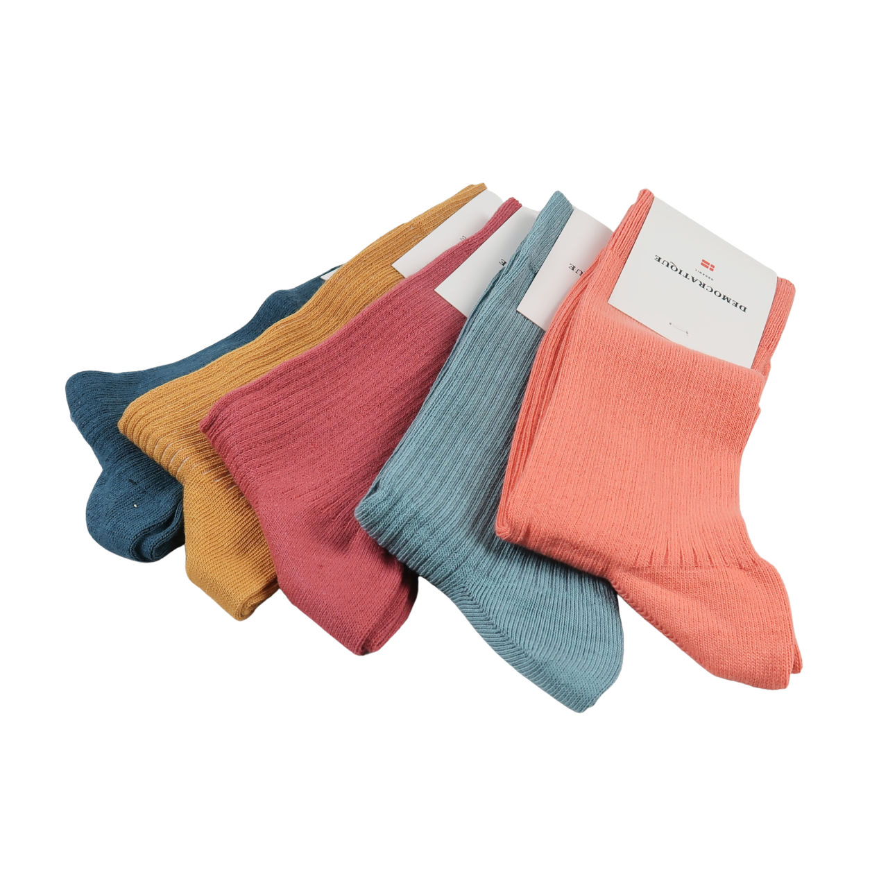 Democratique Socks Men's Socks - Set of 5 Pairs of Fine Rib Socks