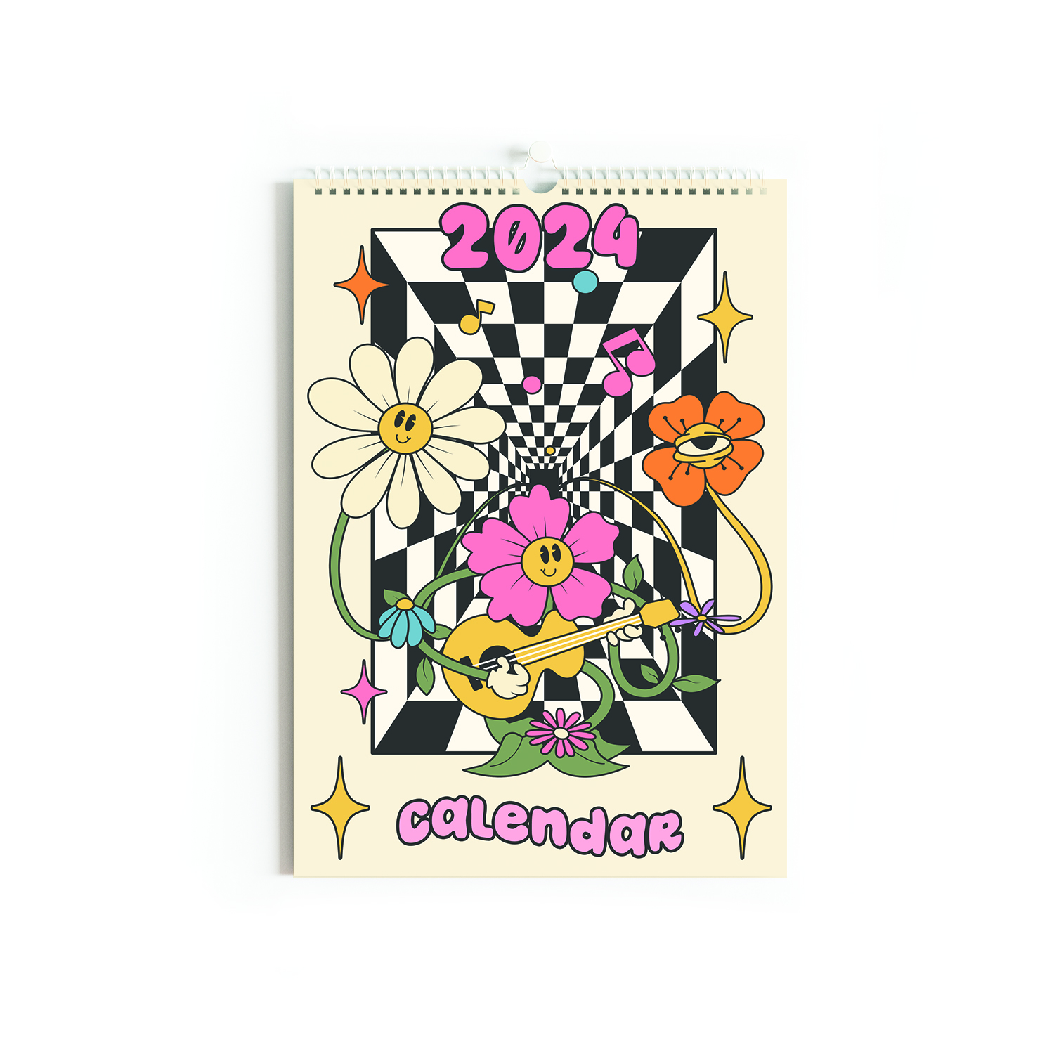 Sofe Store A3 Groovy Daisy Floral 2024 Calendar