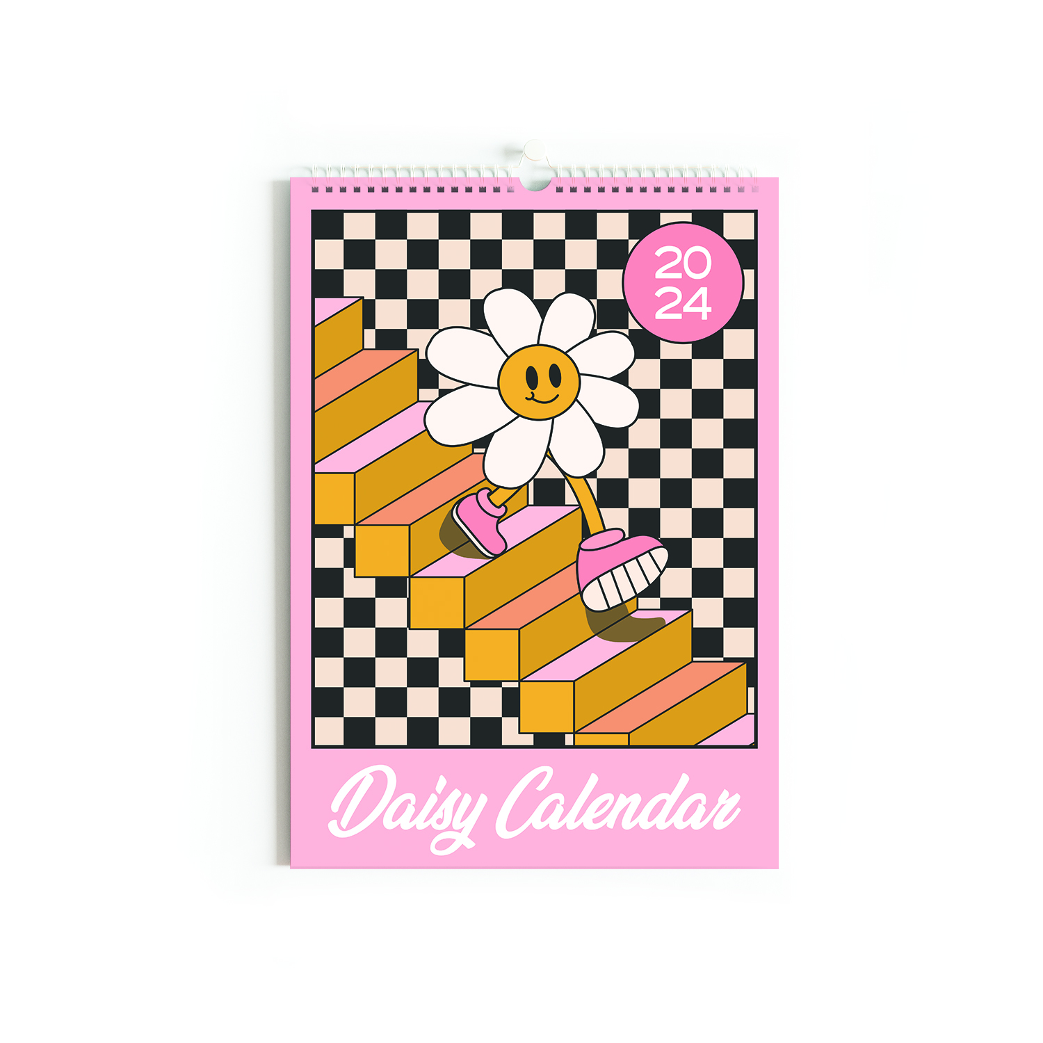 Sofe Store A4 Pink Daisy Floral 2024 Calendar