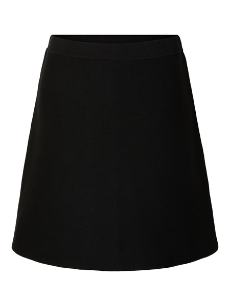 Selected Femme Slfliva Black Knit Skirt