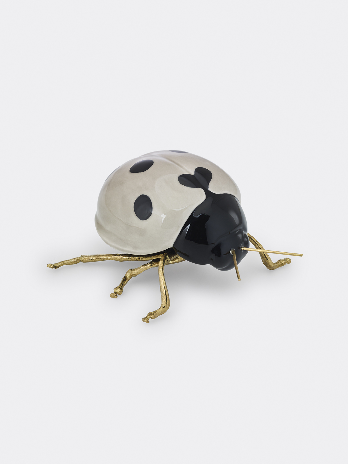 Laboratorio D’Estorias Grey Ladybug with brass legs decorated by hand